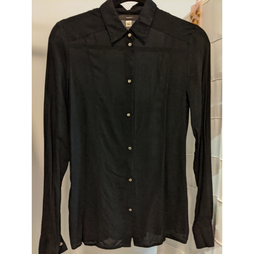 Diesel Laced Back Snap Button Down Shirt